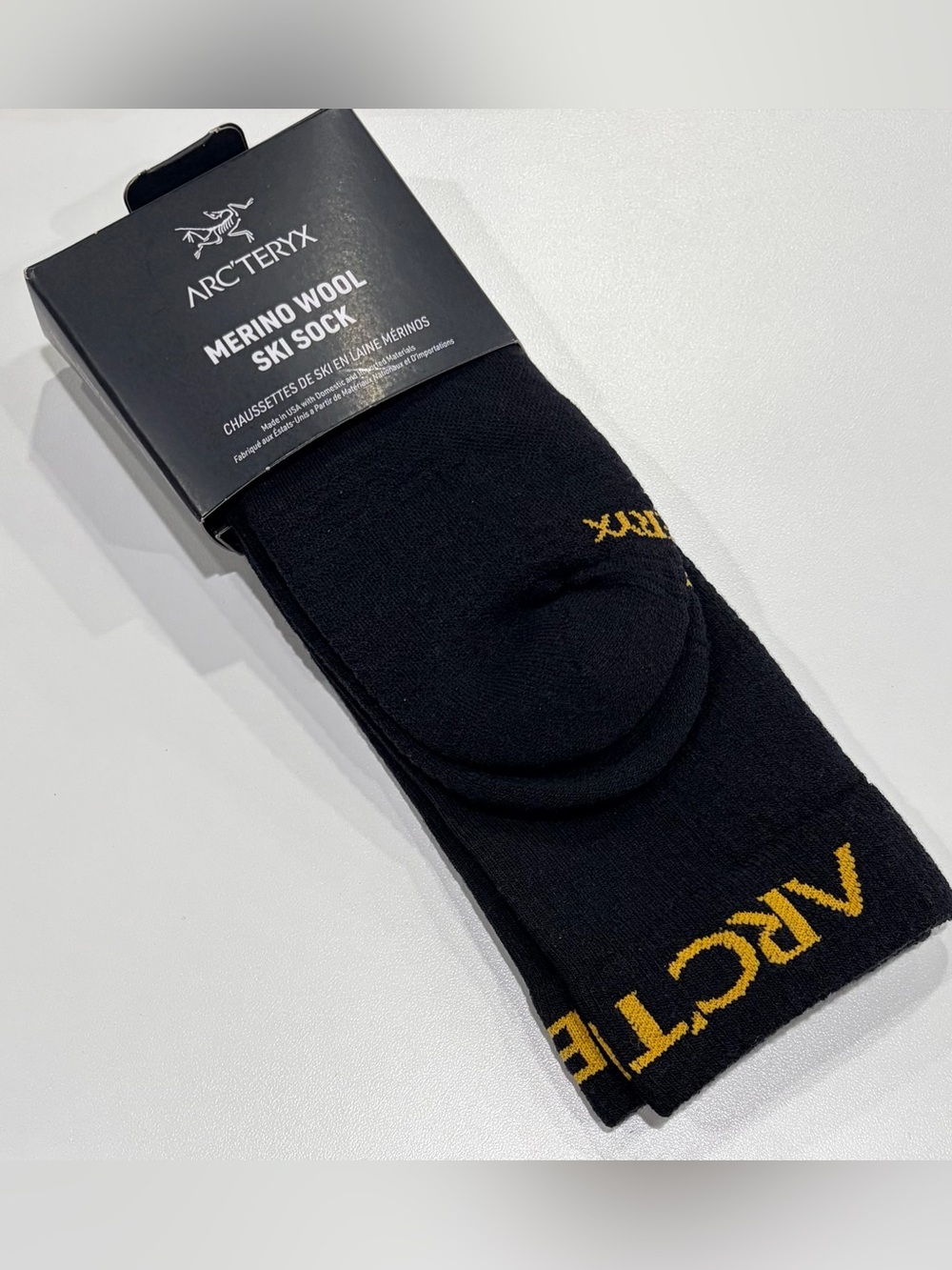 Arc’teryx Men's XL Merino Wool Ski Sock Black NWT Snow Snowboard Target Cushion